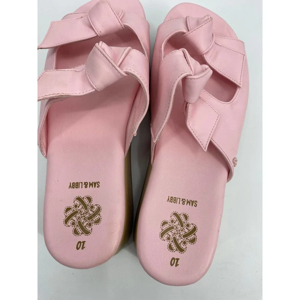 Sam & Libby Indie Womens SZ 10 Bow Y2K Platform Mules Pink Barbie Doll Sandals - Picture 5 of 8